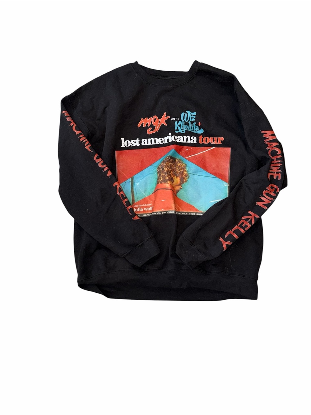 mgk Lost Americana Tour Black Graphic Sweatshirt